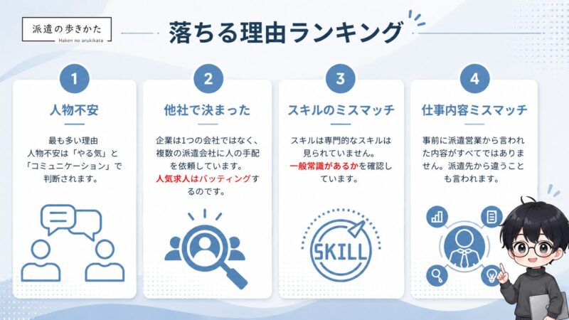 派遣の職場見学で落ちる理由ランキング