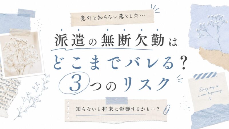 派遣の無断欠勤はどこまでバレる？3つのリスク