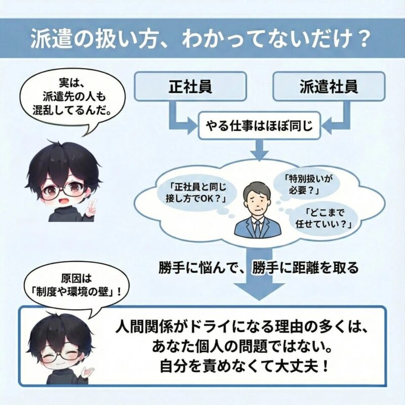 派遣社員の扱い方がいまいち分かってないから