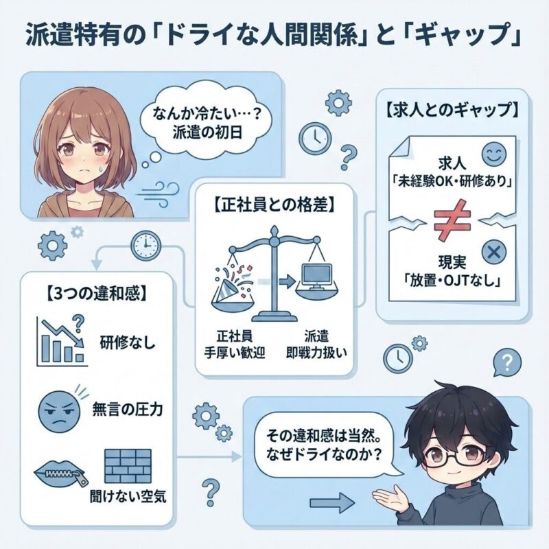 派遣はより一層人間関係をドライと感じやすい