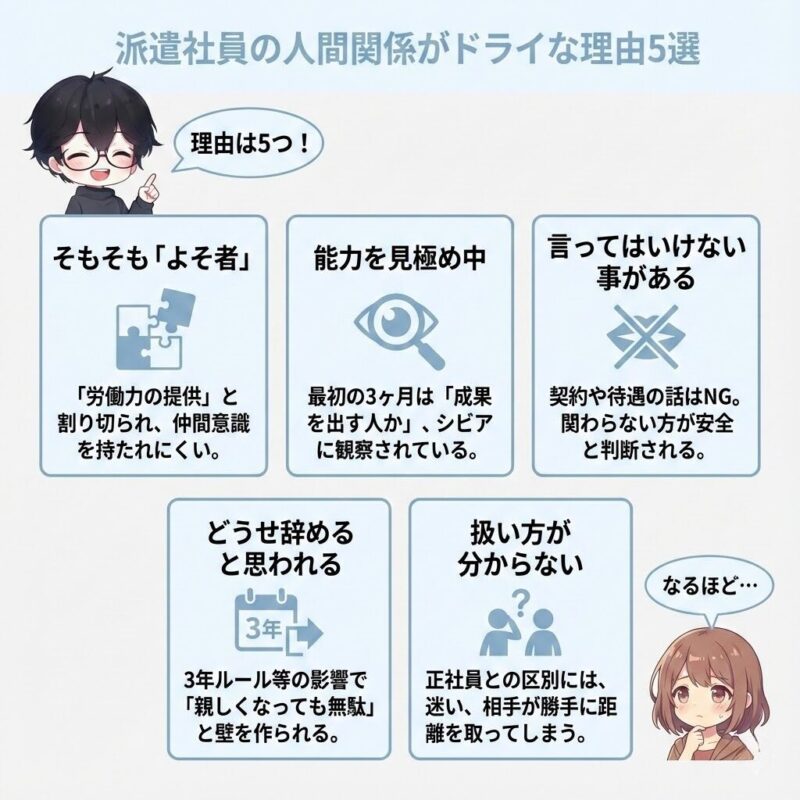 派遣社員の人間関係がドライになりがちな理由