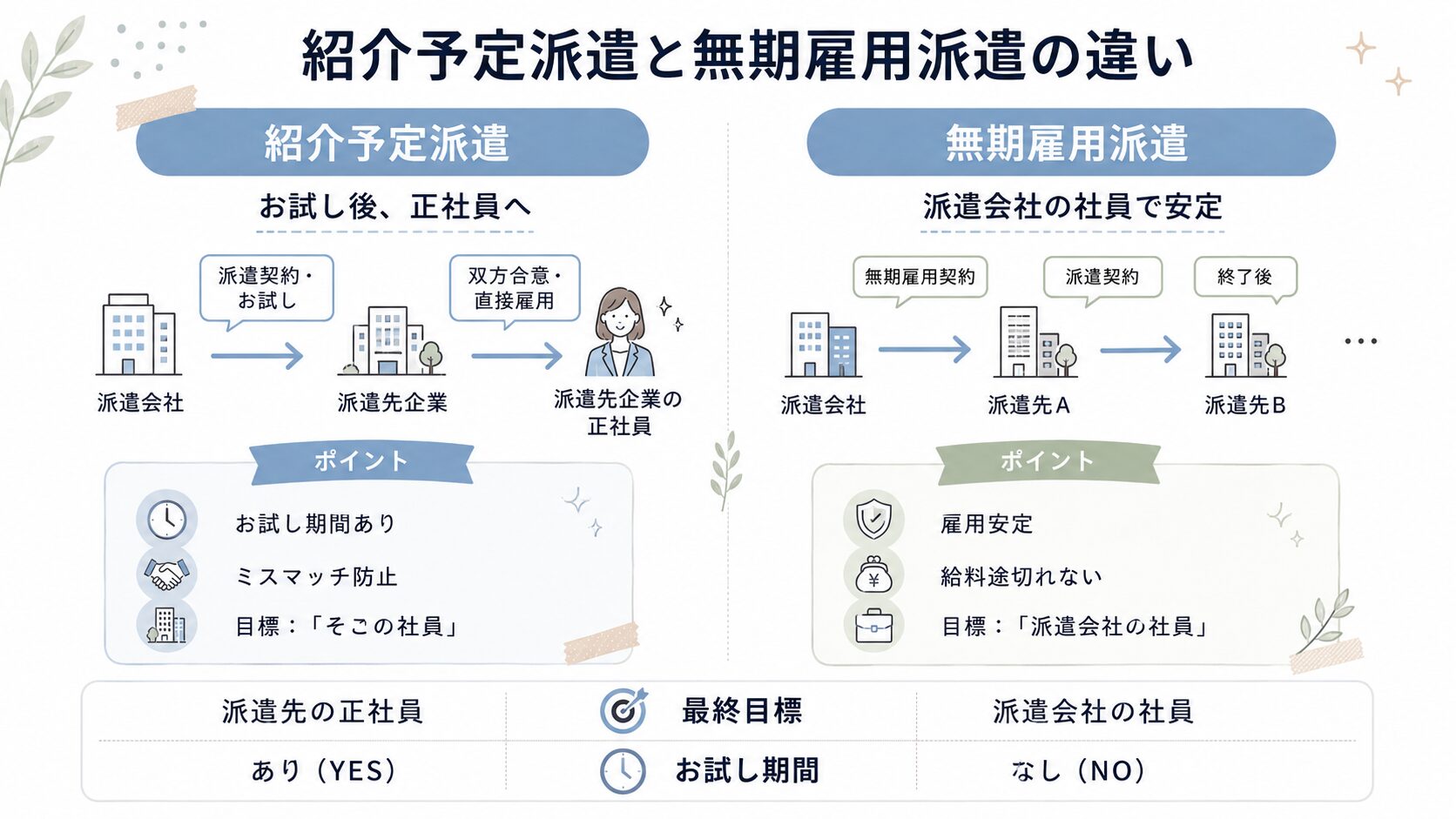 紹介予定派遣との違い