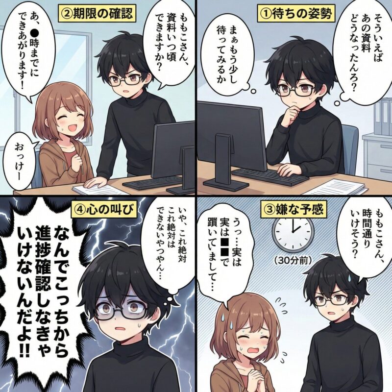 自ら進捗を報告しにこない