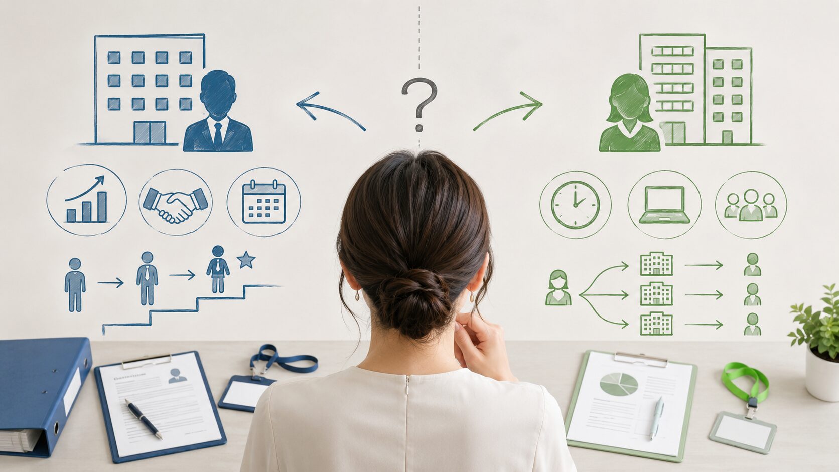 【働き方どっち?】契約社員と派遣社員の違いを比較